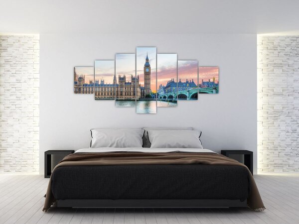 Obraz - Londýn v pastelových barvách (210x100 cm)