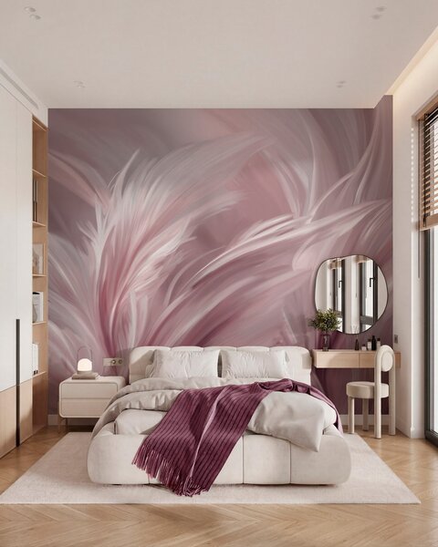 Fototapety Elegantní peří v odstínech růžové, Fototapety abstraktní, w05658v1 : uwalls.cz