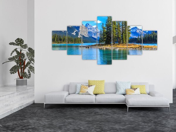 Obraz - Horská krajina s řekou (210x100 cm)