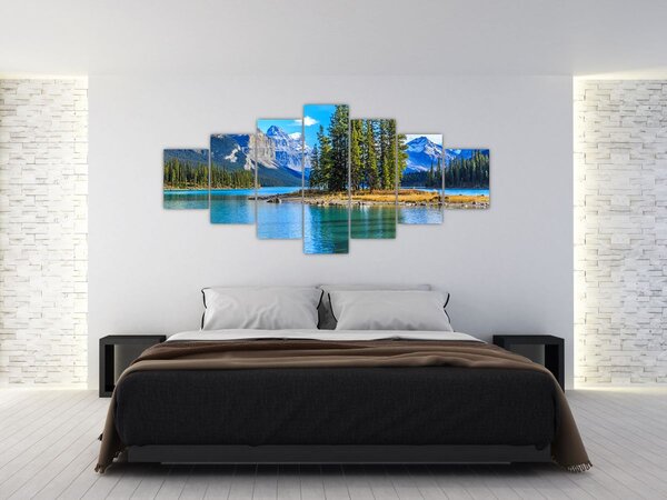 Obraz - Horská krajina s řekou (210x100 cm)