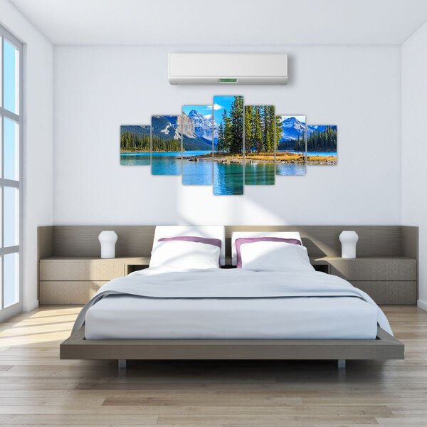 Obraz - Horská krajina s řekou (210x100 cm)