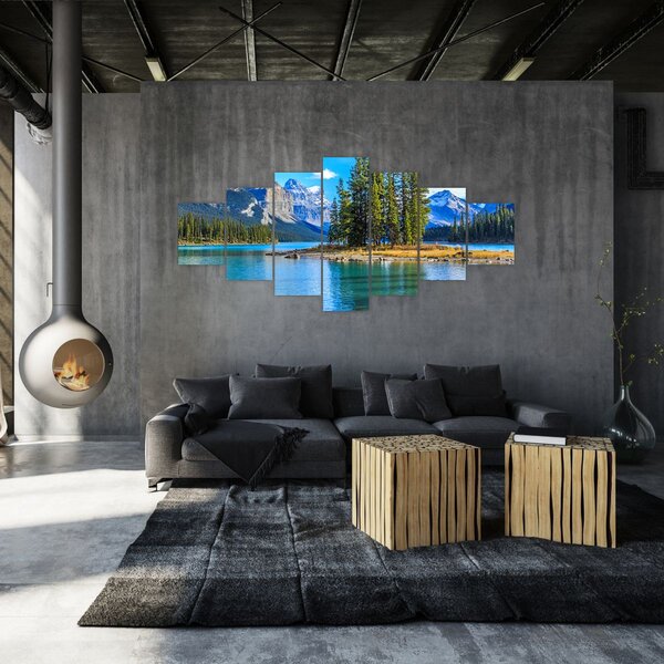Obraz - Horská krajina s řekou (210x100 cm)