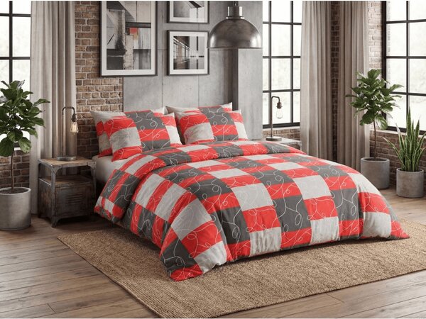 Bavlněné povlečení SQUARES BLEND červené Rozměr povlečení: 70 x 90 cm | 140 x 200 cm