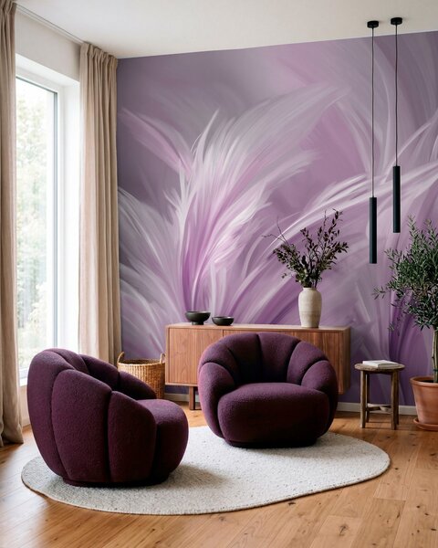 Fototapety Elegantní peří v odstínech fialové, Fototapety abstraktní, w05658v2 : uwalls.cz