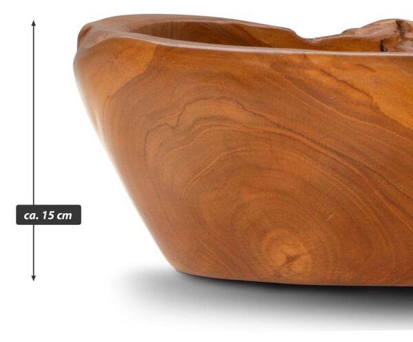 Dřevěné umyvadlo DIVERO, masivní teak, Ø 39-40 cm