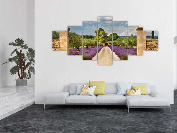 Obraz - Levandulové cesty (210x100 cm)