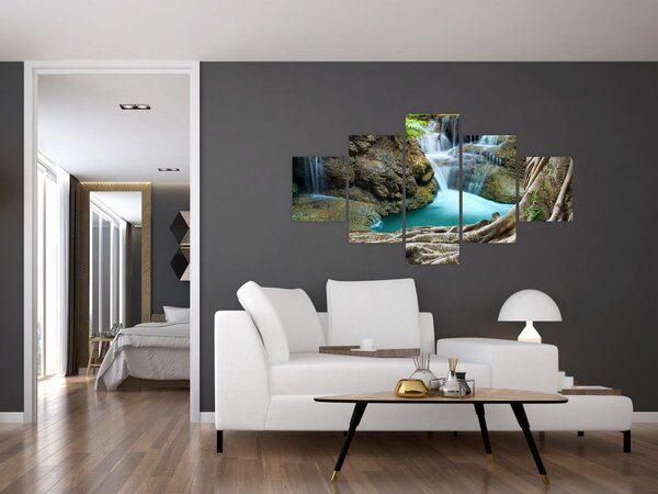 Obraz - Řeka s vodopády (125x70 cm)