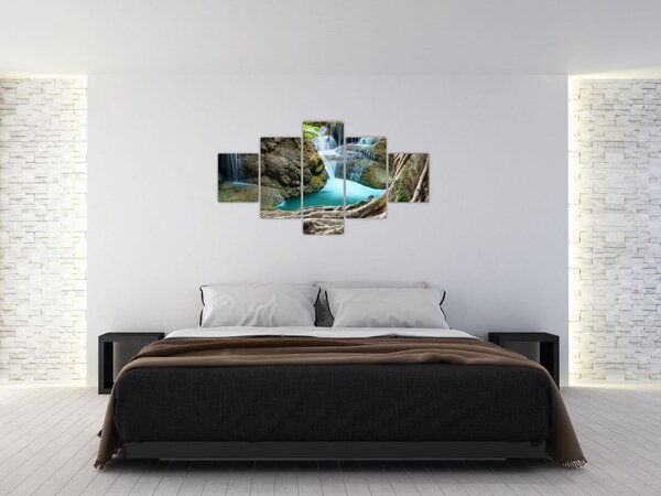 Obraz - Řeka s vodopády (125x70 cm)