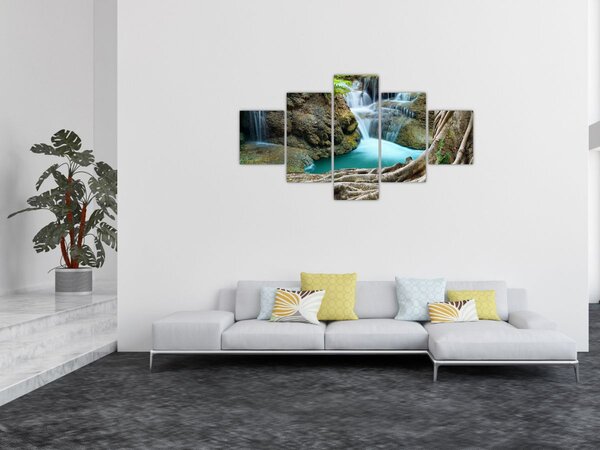 Obraz - Řeka s vodopády (125x70 cm)