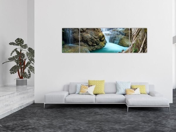 Obraz - Řeka s vodopády (170x50 cm)