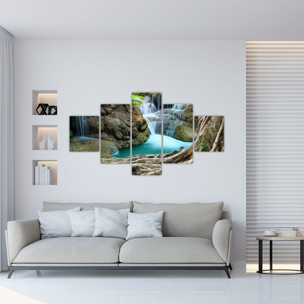 Obraz - Řeka s vodopády (125x70 cm)