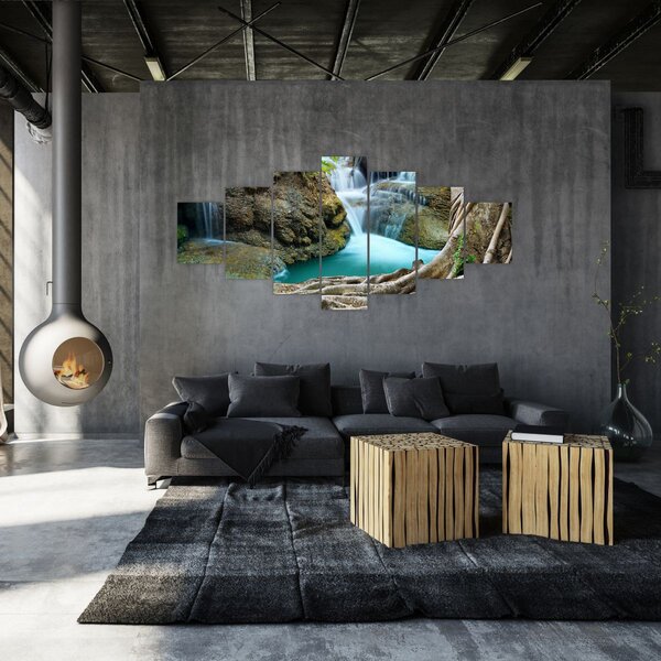 Obraz - Řeka s vodopády (210x100 cm)