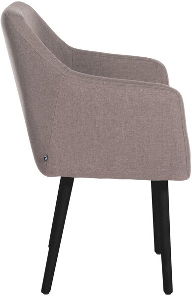 Jídelní židle Utrecht - látka, nohy černé - Šedo-hnědá (Taupe)