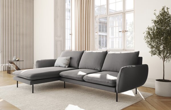 -25 % Dny MOMENTI– Cosmopolitan Design Sametová rohová pohovka Vienna 255 cm, levá