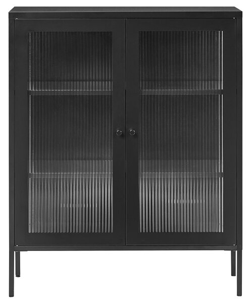 Prosklená komoda LERRYN Kov 90 cm Černá