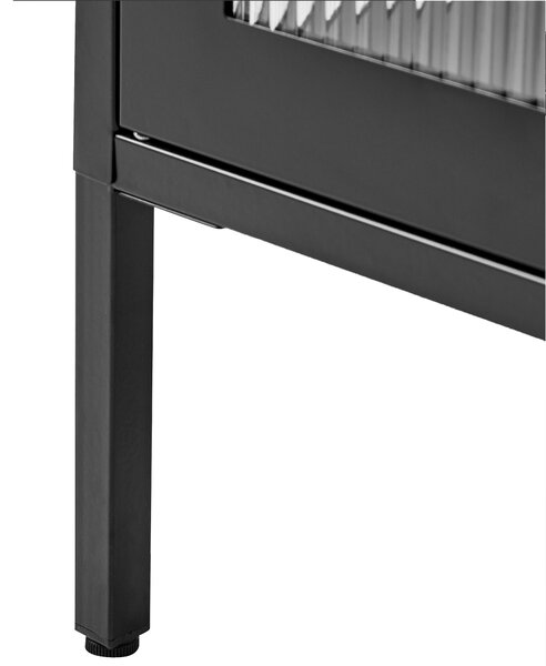 Prosklená komoda LERRYN Kov 90 cm Černá