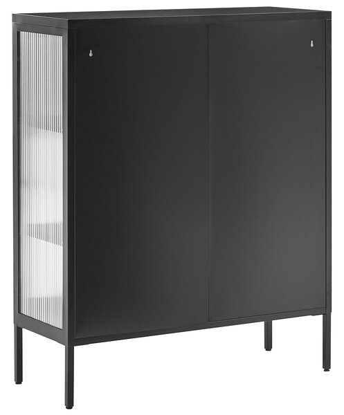 Prosklená komoda LERRYN Kov 90 cm Černá