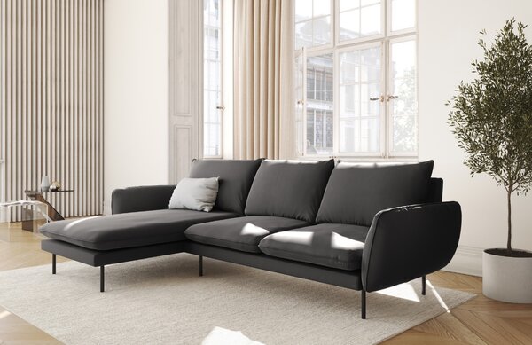 -25 % Dny MOMENTI– Cosmopolitan Design Sametová rohová pohovka Vienna 255 cm, levá
