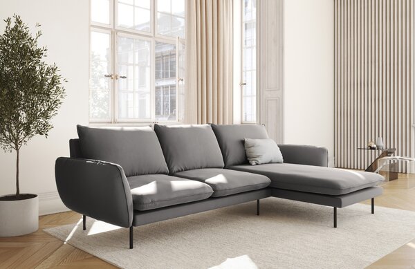-25 % Dny MOMENTI– Cosmopolitan Design Sametová rohová pohovka Vienna 255 cm, pravá