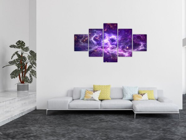 Obraz - Fialový vesmír (125x70 cm)