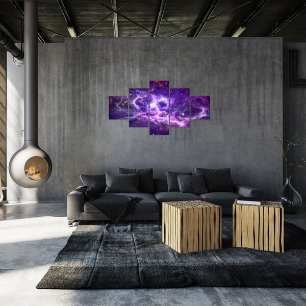 Obraz - Fialový vesmír (125x70 cm)
