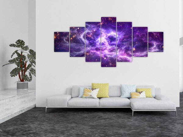 Obraz - Fialový vesmír (210x100 cm)