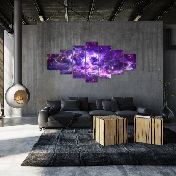Obraz - Fialový vesmír (210x100 cm)