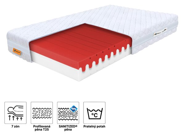 Wilsondo Pěnová zdravotní matrace Mery 90x200x20 - potah Silver