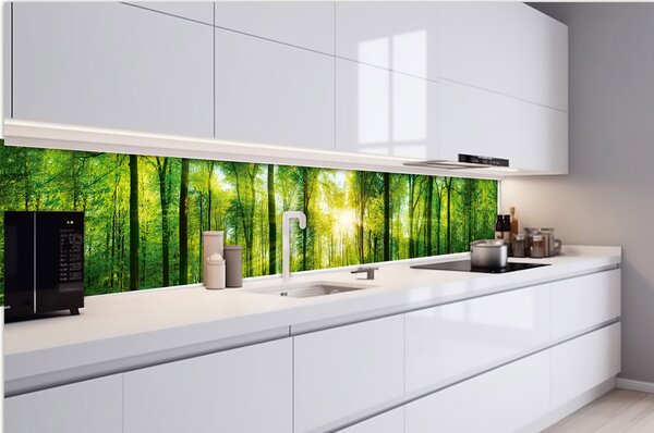 DIMEX | Fototapeta do kuchyně Svěží zelený les KI-420-189 | 420 x 60 cm | zelená