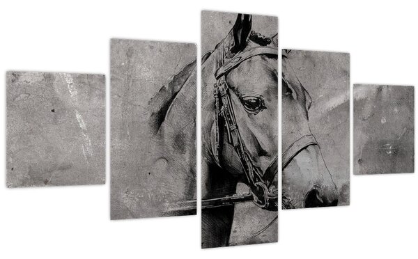 Obraz - Portrét koně (125x70 cm)