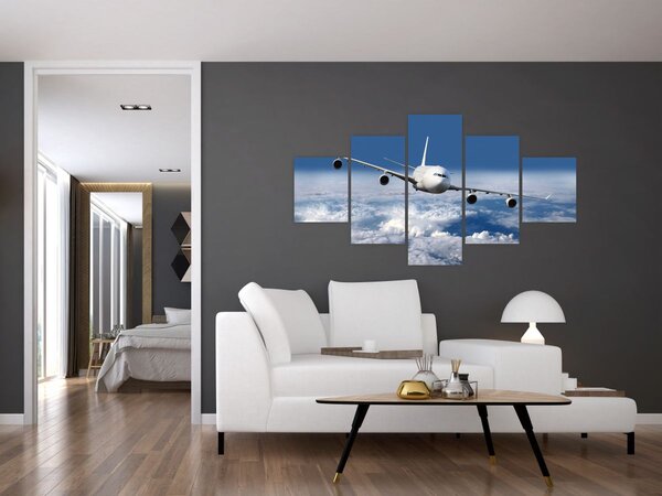 Obraz - Letadlo v oblacích (125x70 cm)