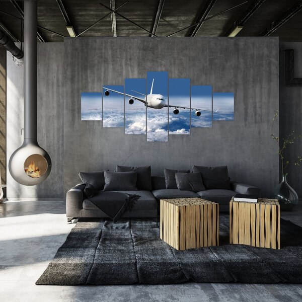 Obraz - Letadlo v oblacích (210x100 cm)