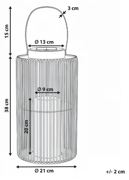 Solární lucerna MACHILI 53 cm Černá
