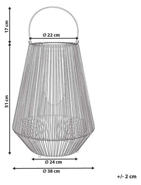Solární lucerna LUSWISHI 68 cm Přírodní