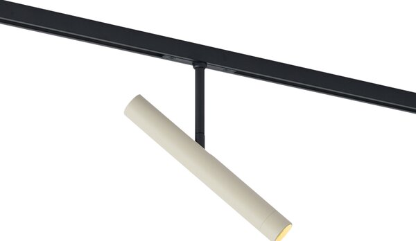 Moderní bodové svítidlo béžové s černou pro 1fázový kolejnicový systém - Slimline Avery