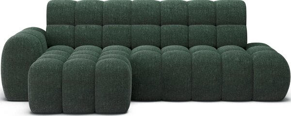 Designová rohová sedací souprava ARIADNE - tmavě zelená, levý roh