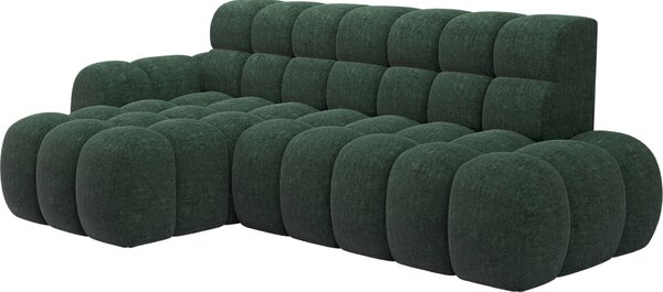 Designová rohová sedací souprava ARIADNE - tmavě zelená, levý roh