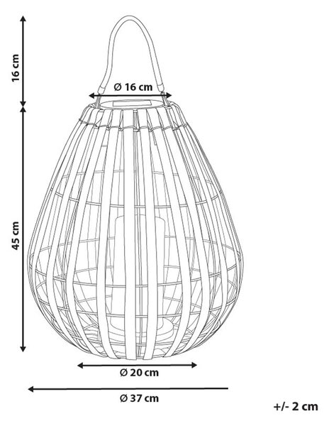 Solární lucerna LUFUPA 61 cm Tmavě hnědá
