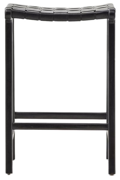 Černá kožená barová židle Kave Home Calixta 67 cm