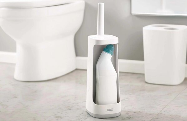Joseph Joseph Bílo-šedá plastová WC štětka Flex Plus s úložným prostorem