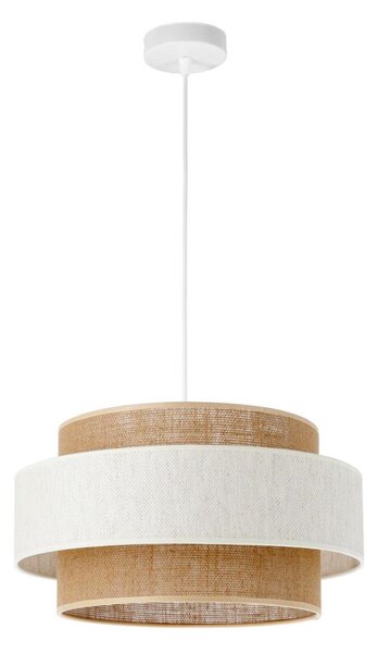 Lustr na lanku BOHO 1xE27/60W/230V pr. 40 cm krémová/juta