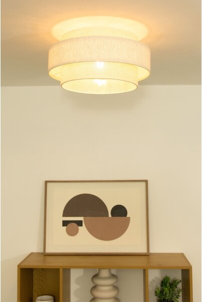 Stropní svítidlo BOHO 1xE27/60W/230V pr. 40 cm krémová/juta