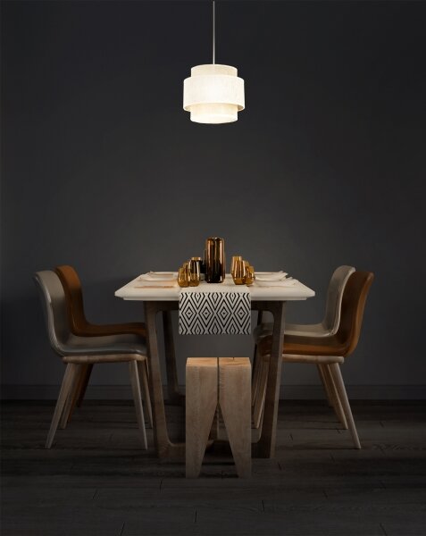 Lustr na lanku BOHO 1xE27/60W/230V pr. 20 cm krémová/juta
