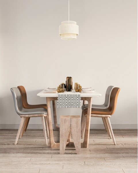 Lustr na lanku BOHO 1xE27/60W/230V pr. 20 cm krémová/juta