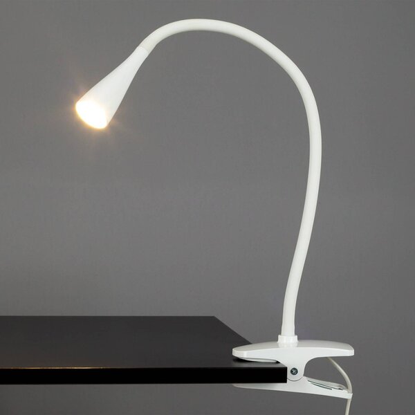 Lindby LED svítidlo Baris, bílé, výška 44 cm, 3000K, Bílá / opál, Pracovna / kancelář, kov, Moderní