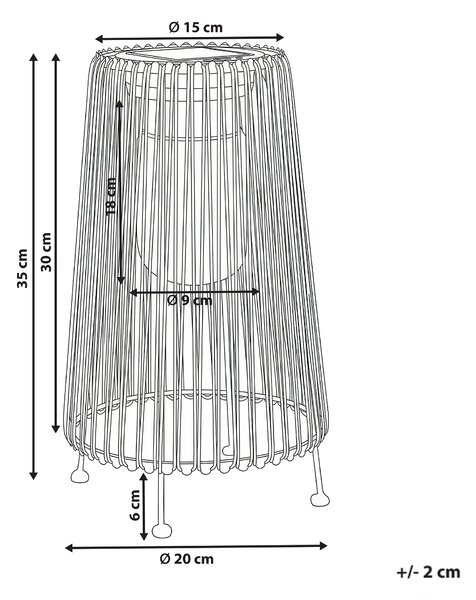 Solární lucerna SEMLIKI 35 cm Přírodní