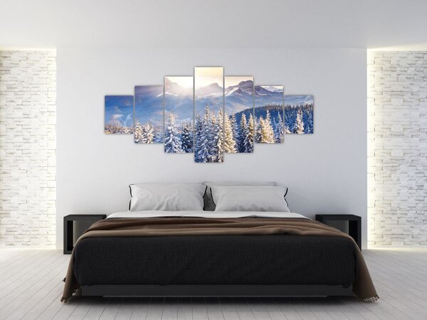 Obraz - Horská krajina v zimě (210x100 cm)