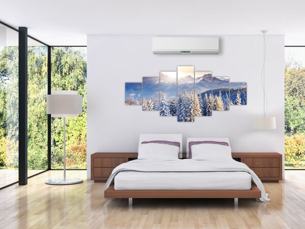 Obraz - Horská krajina v zimě (210x100 cm)