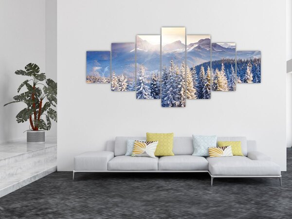 Obraz - Horská krajina v zimě (210x100 cm)
