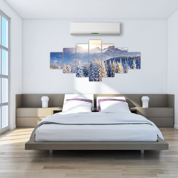 Obraz - Horská krajina v zimě (210x100 cm)